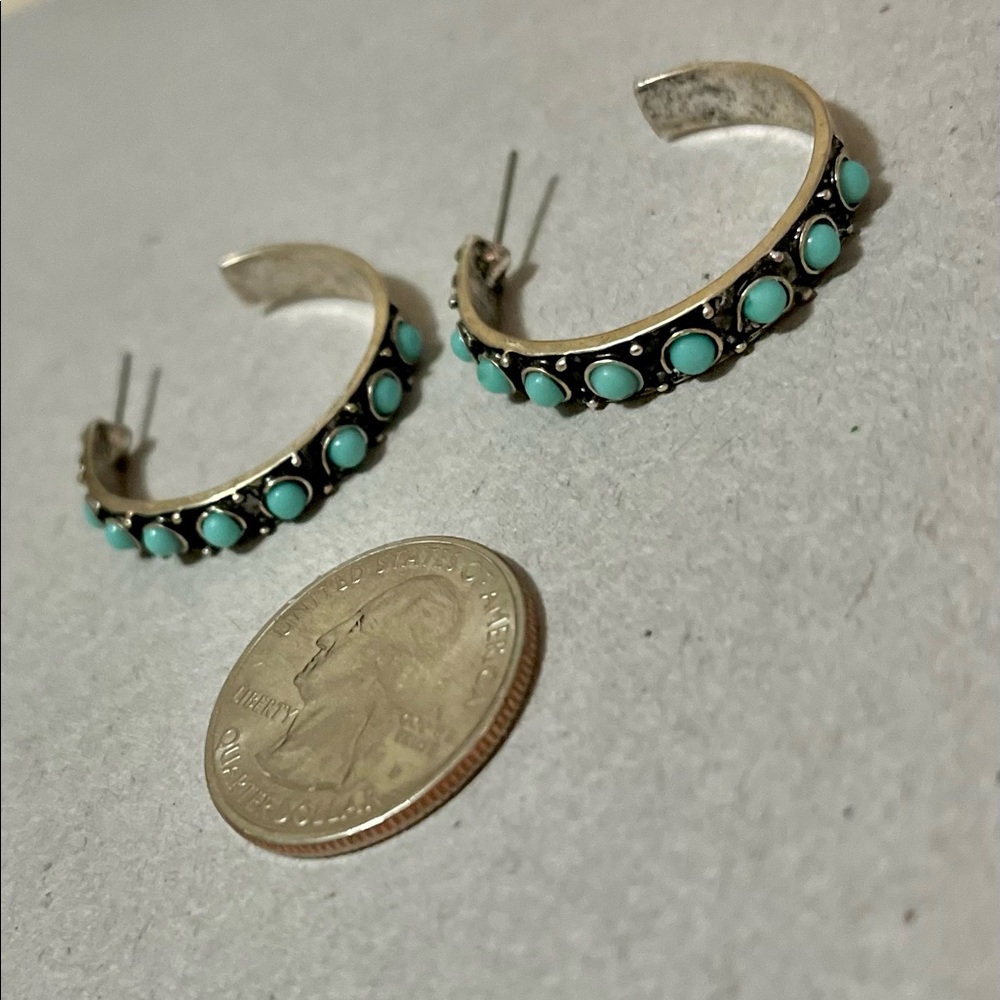 Turquoise hoop earrings